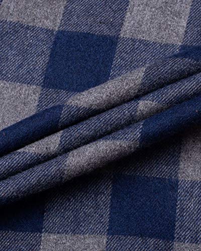 Image of Mens Flannel Pajama Pants Plaid Heavyweight Cotton PJs Bottoms Sleepwear | Soft Cozy with Pockets, Elastic Waistband Drawstring, Adjustable Length, Casual Checkered Lounge Pant, for Home Holiday Daily