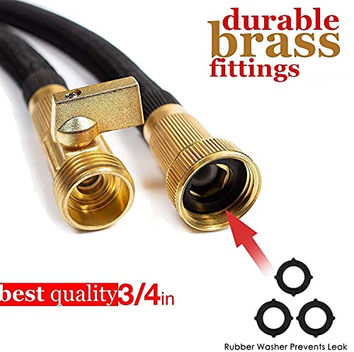 Garden Hose Expandable Garden Hose 100 ft Garden Hose with Triple Layer Latex Core, 3/4" Solid Brass Fittings, 3750 D Extra Strength Fabric 10 Function Spray Nozzle for All Your Watering Need