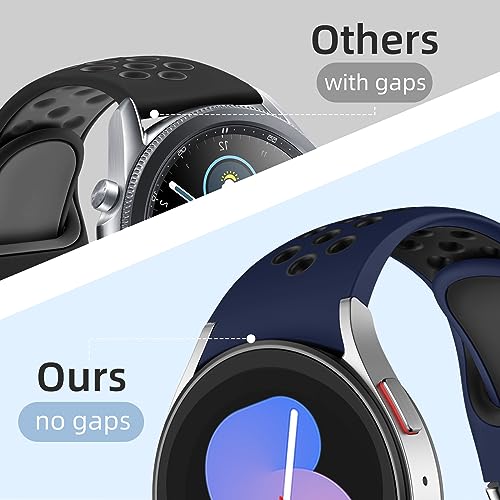 6-PACK-No-Gap-Bands-Only-Compatible-with-Samsung-Galaxy-Watch-654-Band-40mm-44mWatch-6-Classic-43mm-47mmGalaxy-Watch-5-Pro-45mm4-Classic-42mm-46mm-20mm-Soft-Silicone-Sport-Bands-for-Women-Men