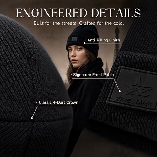 Image of Beanie for Men Women Warm Winter Hat Windproof Thick Knitted Cuffed Unisex Skull Cap