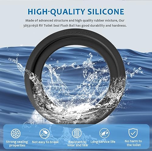 Rv Toilet Seal Lubricant Kit (2-Pack) - Fixes Leaks In Dometic 300/310/320 Models - Replacement Flush Ball 385311658 Dometic Rv Toilet Seal