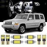 AENVTOL 14 Pieces Commander LED Interior Lights Kit Replacement for Jeep Commander 2006 2007 2008 2009 2010 White 6000K Interior LED Bulbs + License Plate Lights, Install Tool