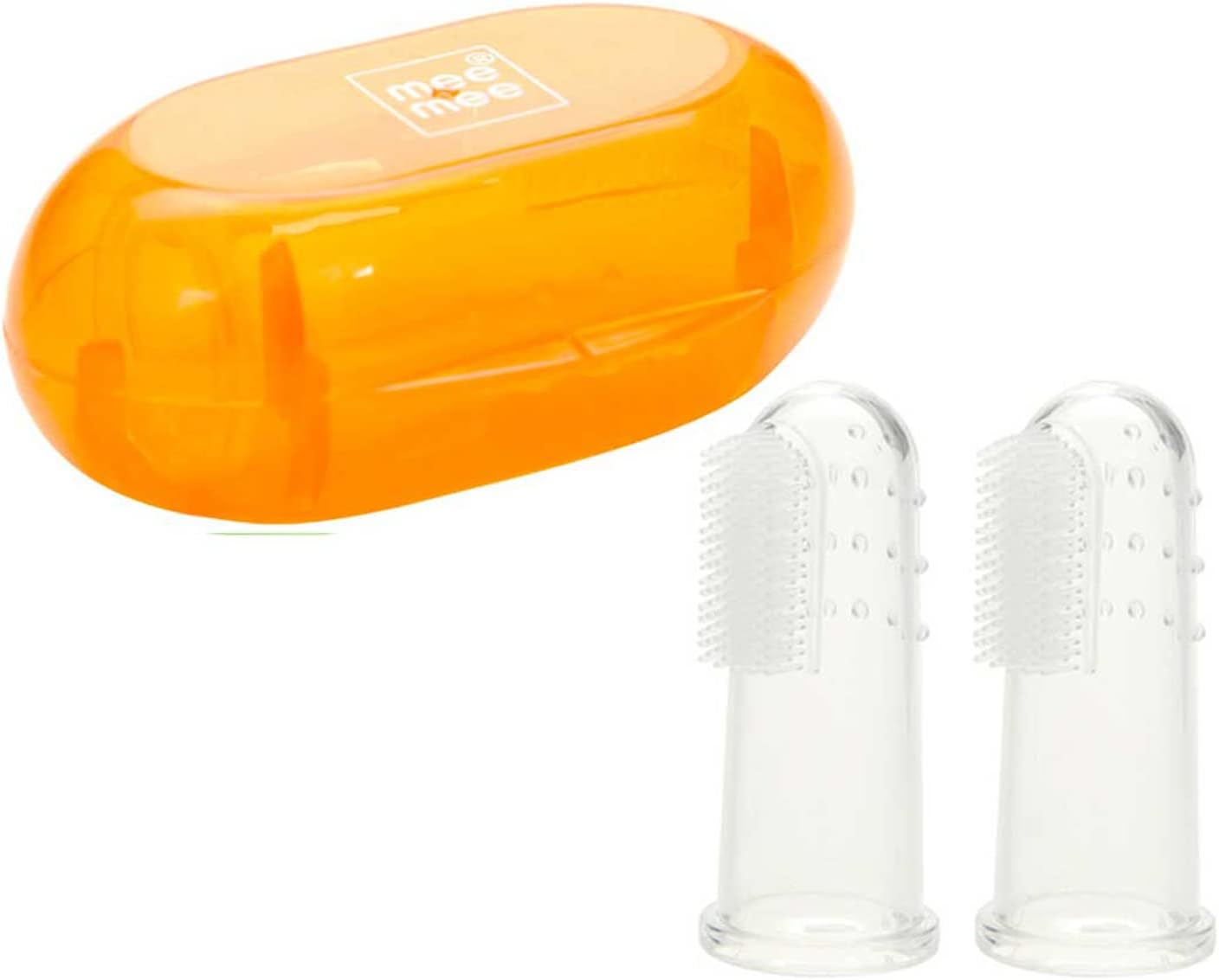 Mee Mee Unique Finger Brush (Pack of 2, Orange)