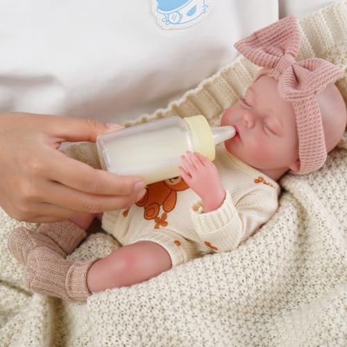 BABESIDE Reborn Baby Dolls Lucy, 12 inch Full Vinyl Realistic Baby Doll