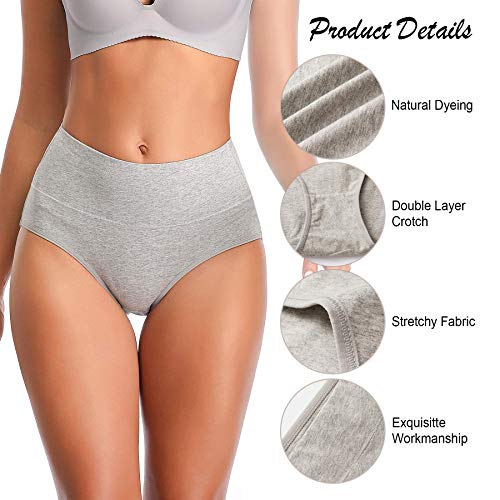 ASIMOON Womens Underwear Cotton Tummy Control Top Underwear High