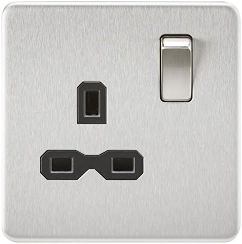 Knightsbridge SF0100BC (Non-Isolated) Screwless 1-Gang Tv Outlet, 20 W, 230 V, Brushed Chrome