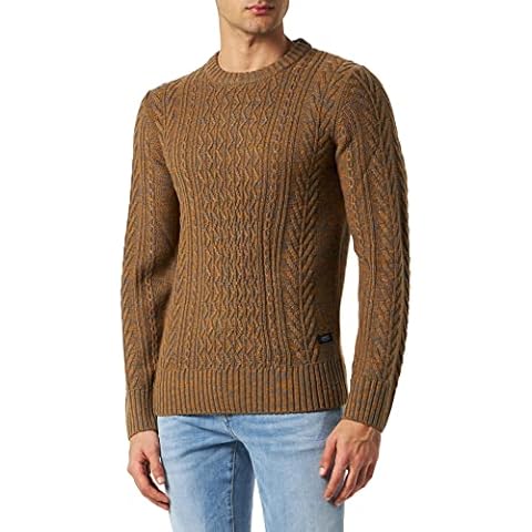Blend Men's Bronzed Brown Knitted Jumper Cover