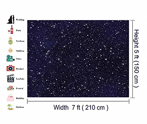 Xll Early 2000S Theme Backdrops Night Sky Star Universe Space Starry Photo Background Galaxy Stars Children Boy Or Girl Birthday Party Photography Backdrops Cake Table Banner 7X5Ft #TOP5