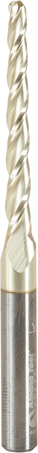 Amana Tool CNC 2D 3D Carving Angle Ball Tip Router Bit, ZrN Coated, 46474, 1 Degree Metric, 3.2 Dia x 1.6 Rad x 38 CH x 6 Shk x 75mm Long x 3 Flute