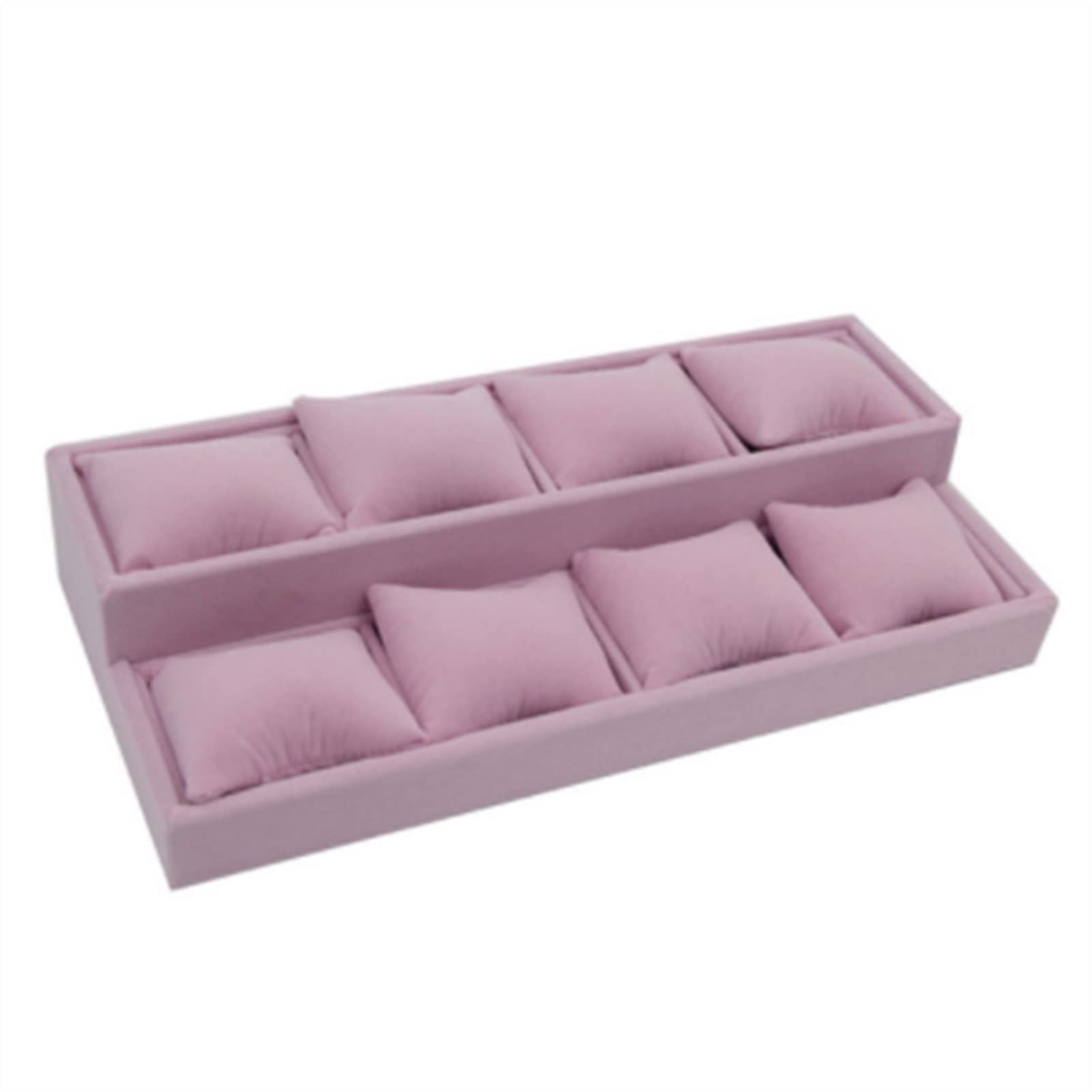 ANVLOJRIH Watch Box Jewelry Organizer Velvet 8 Grid Watch Storage Box Soft Pillowcase Bracelet Display Watches Box(Pink)