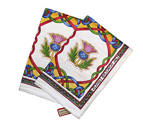 Royal Tara Set Of 2 Irish Tea-Towel With Celtic Knots Design -100% Cotton (Scottish Emblems) #TOP8