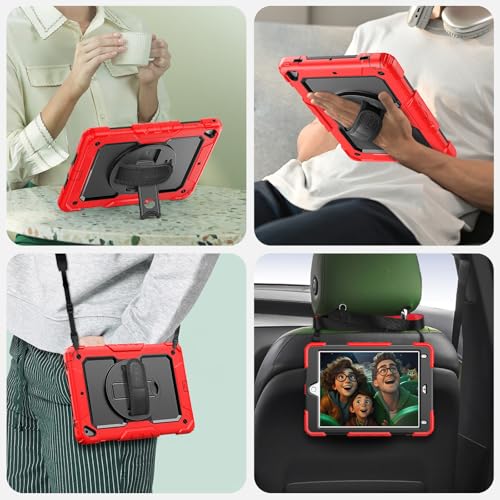 Coque iPad 9.7 antichoc rouge résout le risque de casse avec sa protection écran 360°
