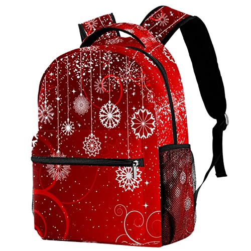 Mochila para portátil y viaje con estampado navideño de copos de nieve