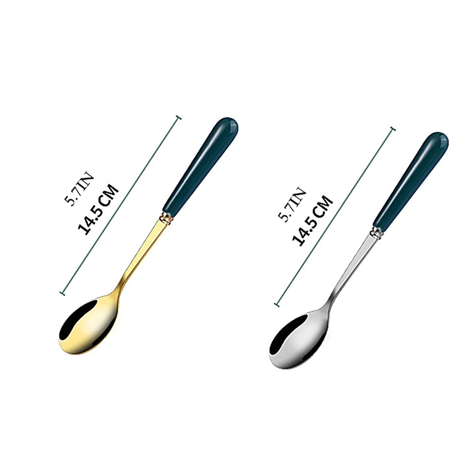 Cuchara de cerámica para café, té, postres, Cuchara sopera de cerámica, cucharas soperas, 6 Piezas, Cuchara de Postre, Mango de cerámica Creativo para té, batido, he(B)