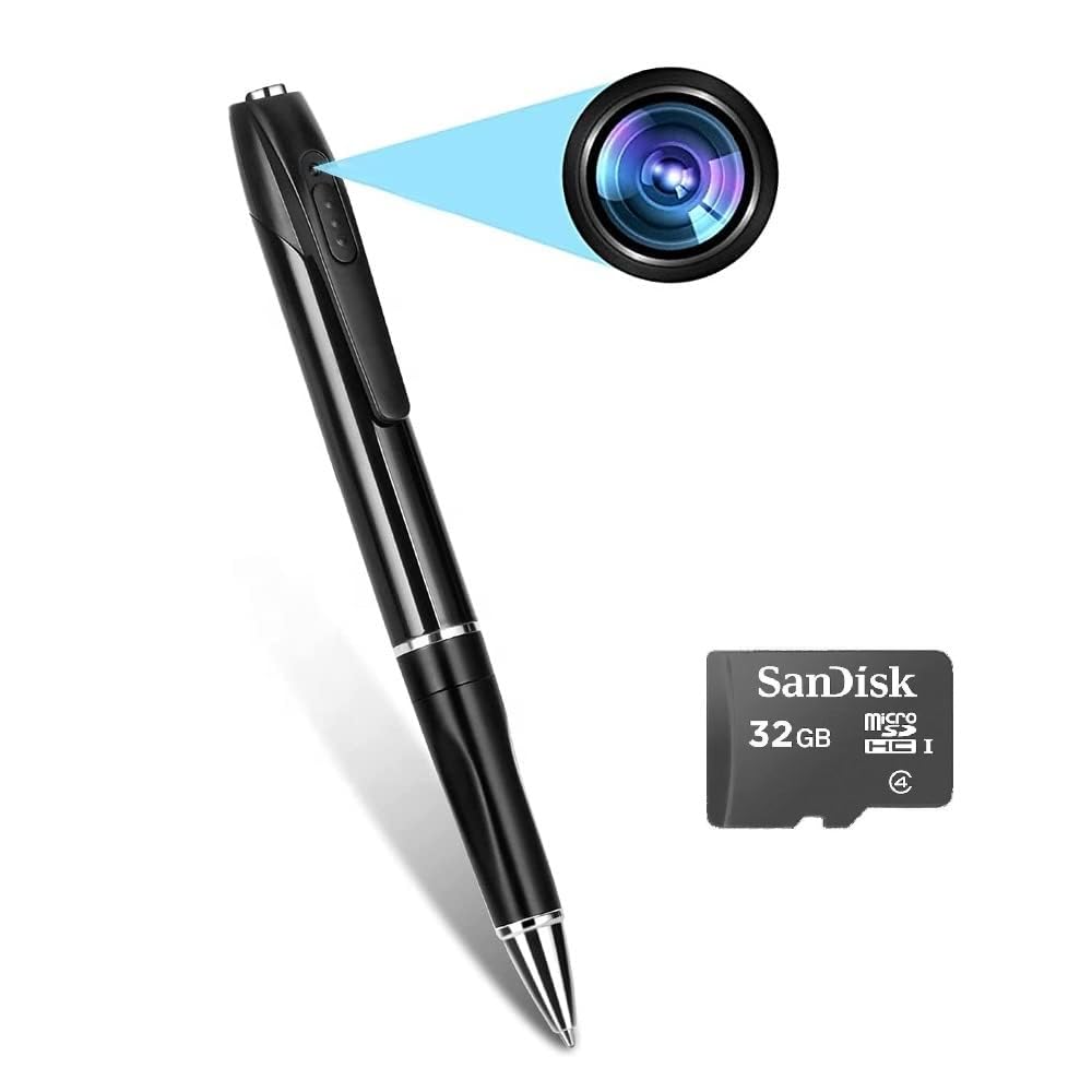 Razy Collection 32GB Spy Pen Camera Hidden 4k Full HD 1080p Video and Audio Recorder, 32GB Memory Card (Included) HD Video Recording 90 Minutes, Spy Pen Camera Portable - V8 Black-image-49