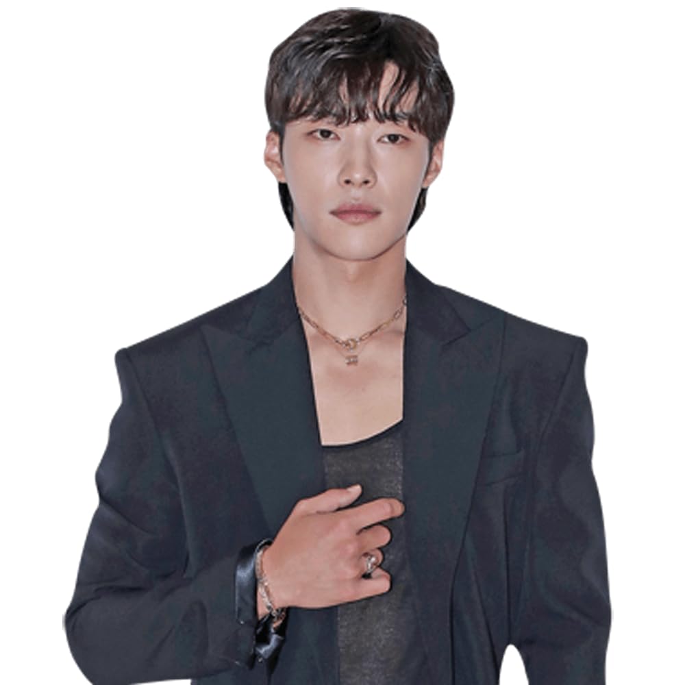 Celebrity Cutouts Lifelike Woo Do-Hwan (Black Suit) Half Body Buddy Cutout