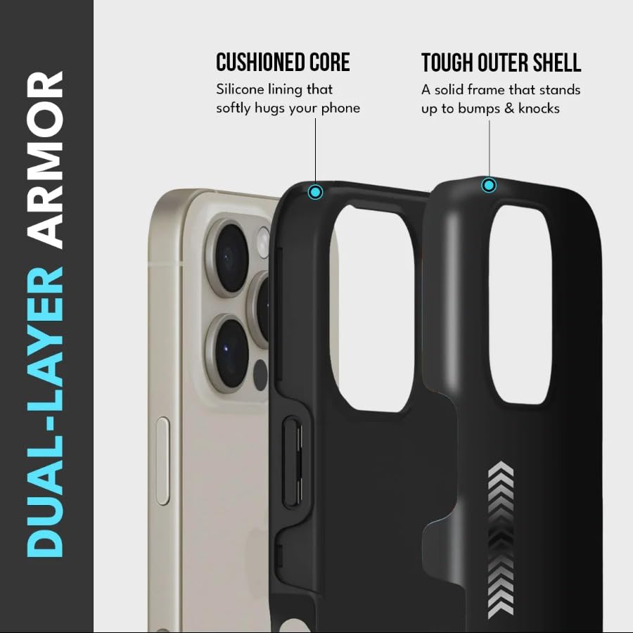 Image of MILLION CASES Back Cover Case for iPhone 15 Pro Scratch Resistant Anti-Slip Polycarbonate Shockproof Protective Durable Echo Drift Crystal Case for Men & Boys(Silver)