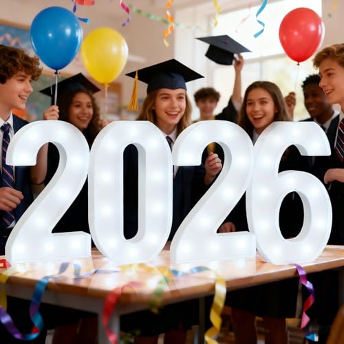 Pooqla Giant 2026 Graduation Decorations, Large 12.6 in Tall Marquee