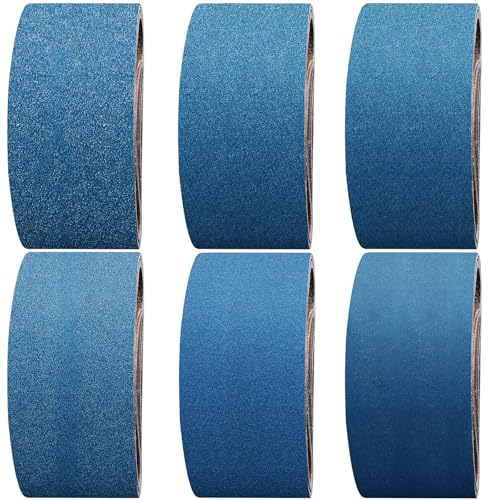 Shineboc Sanding Belt 100 x 610 mm, 10PCS Sander Belts 40/60/80/120/240/400 Grit for Polishing Metal Wood