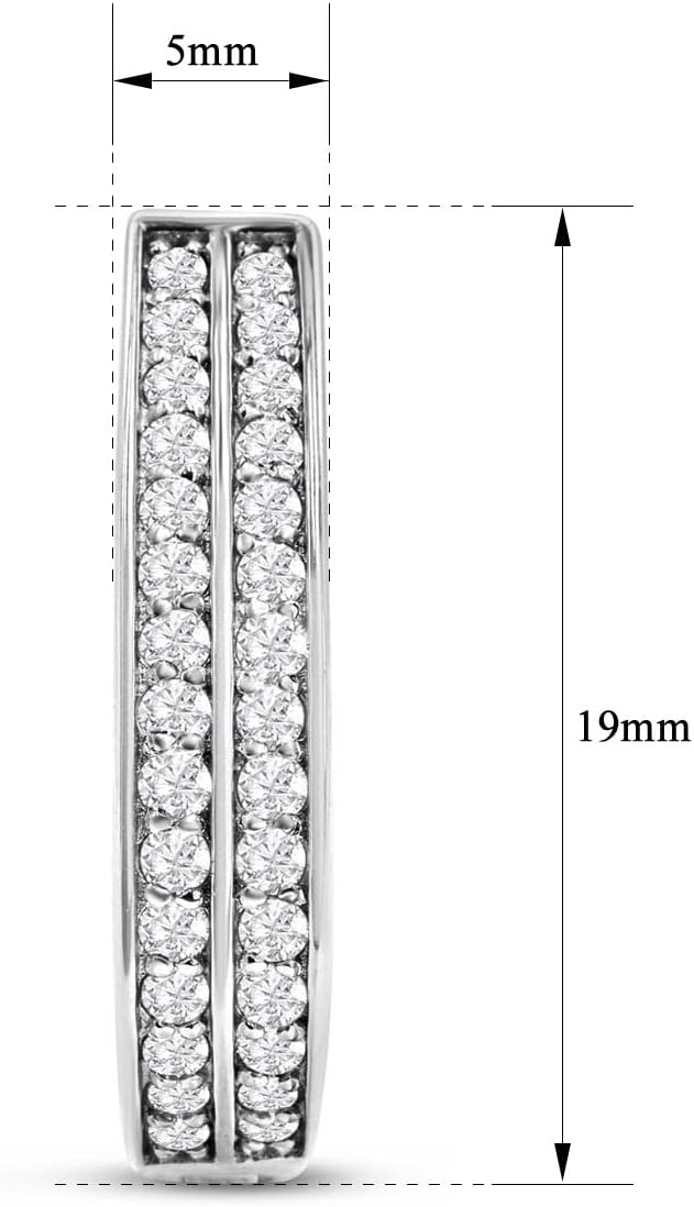 Diamond Hoop Earrings For Women, Diamond Hoop Earrings In Sterling Silver For Women, Large Diamond Hoops For Women