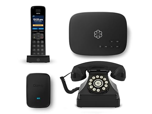 Ooma Telo Air 2 con el paquete de teléfono inspirado en rotativo Retro Kettle. Incluye servicio gratuito de teléfono residencial, paga solo