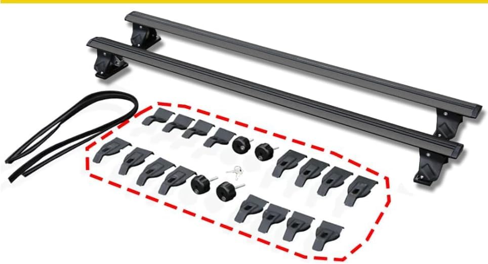 2PCS Roof Rail Rack Cross Bars Lockable Aluminum Alloy Crossbars fit for Volkswagen Golf(Silver)