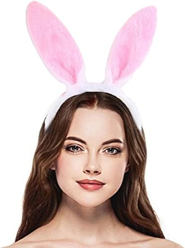 Miniatura 3 de MOFEINI Juego de 3 piezas de disfraz de conejo de conejo, diadema de orejas de conejo, kit de cola de moño para Halloween, fiesta de disfraces,