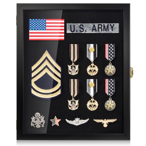TJ.MOREE Pin Display Case - 11x14 for Military Badges Medals Tags Patches, Jewelry & Giant Pins, Insignia Ribbons