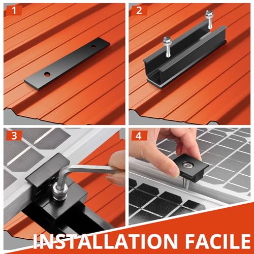 Structure de fixation panneau solaire en aluminium GETLITOOL kit de rails - 7