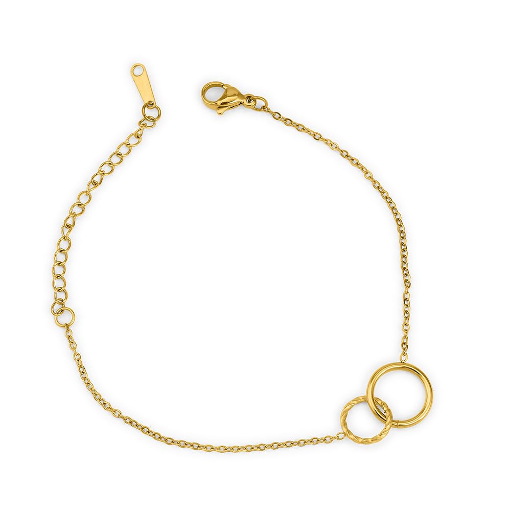 Double Rings Bracelet for Women - Gift for Girls & Women | Waterproof & Anti-Tarnish Bracelet-image-40