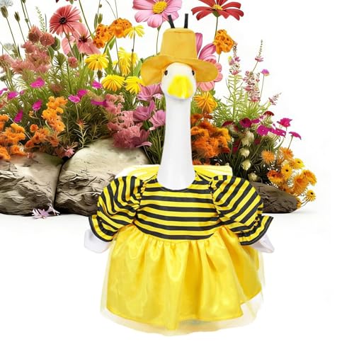 Générique Vêtements pour Oie de Porche - Déguisement d'oie en Forme d'abeille Drôle pour Statue de Jardin en Ciment,Vêtement pour Oie de Jardin,pour Le...