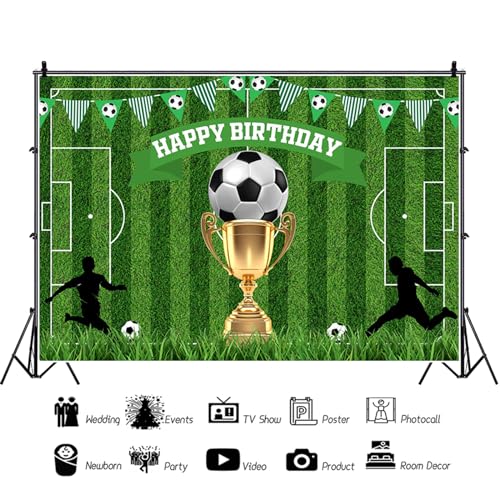 Fondo fotográfico fútbol 7x5ft para cumpleaños y sesión miniatura 2