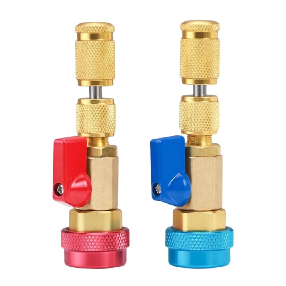 R134A - Kit di rimozione del nucleo della valvola, in ottone, per R1234Yf, regolabile 113,9 mm, confezione da 2 per riparazione di aria condizionata dell'auto