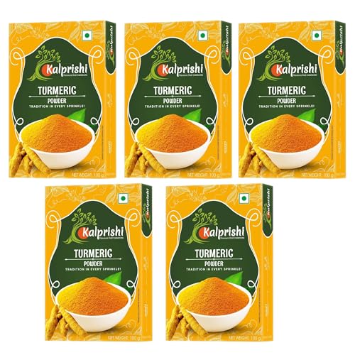 Image of Kalprishi Turmeric Powder With Natural Oils, Haldi For Curry, Tadka 100g, Haldi Powder (100gx5)
