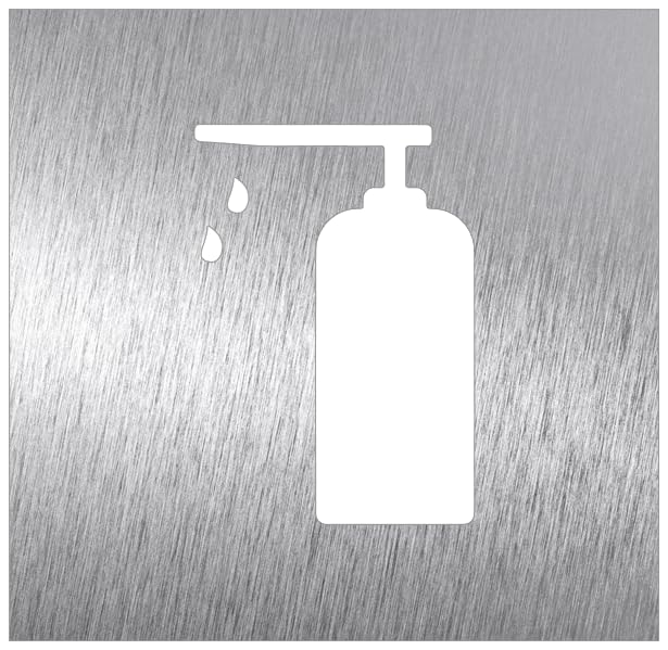 Lioninox Pictogramme INOX covid - Station de Gel hydroalcoolique 120 x 120 mm
