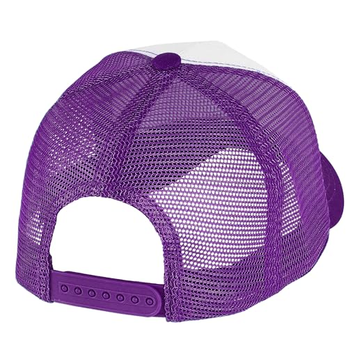 Image of Falari 5-Panel Mesh Baseball Cap, Trucker Hat, Structured Plain Design, Cotton, Adjustable Size