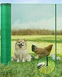 JivaJot Temporary Fence with Posts, 40' Hx50'L Garden Fence Animal Barrier with Metal Ground Spikes, Temporary Fencing for Garden Backyard Outdoor Animal Protect