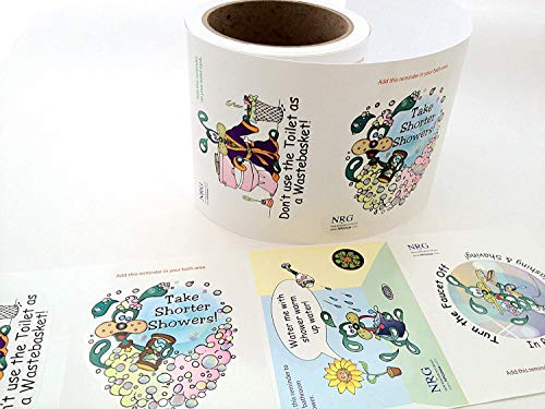 Bathroom Save Water Roll Window Cling 4 designs 100 - Fun Educational product for all ages!