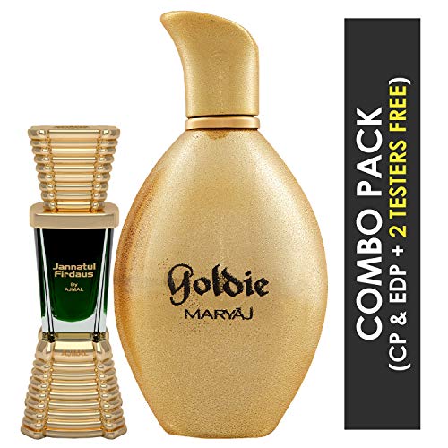 Ajmal Jannatul Firdaus Concentrated Perfume Oil Oriental Alcohol-free Attar 10ml for Unisex and Maryaj Goldie Eau De Perfume Fruity Floral Perfume 100ml for Women - Image 2