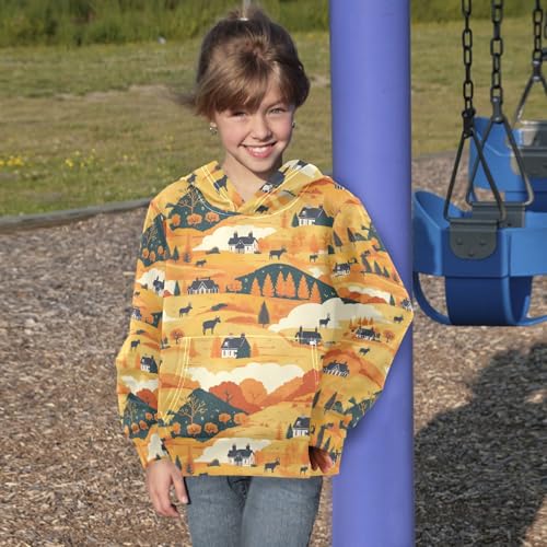 KLL Wild West Western Scotland Toddlers and Girls' Sweatshirt Crewneck Pullover Hoodie Kangaroo Pocket4