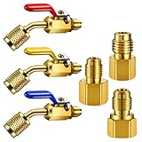 Angled ball valves: in the package are 45 degree angle manual shut-off valves with 1/4 inch SAE male and female fitting; For quick finger-tightening, the couplers are deeply knurled designed for fast operation, the burst pressure ranges from the maxi...