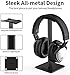 New bee Headphone Stand Headset Holder Earphone Stand with Aluminum Supporting Bar Flexible Headrest ABS Solid Base for All Headphones Size (Black)