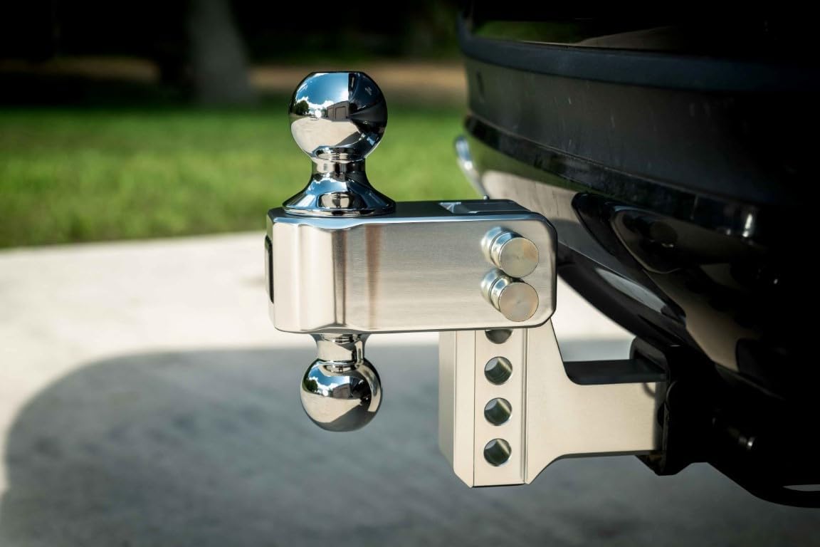 BulletProof Hitches - 2.0" Aluminum Trailer Hitch (14,000 lb. Rating) - Adjustable Hitch with 2" Drop/Rise and 2" & 2-5/16" Dual Ball - Corrosion-Resistant Tow Hitch