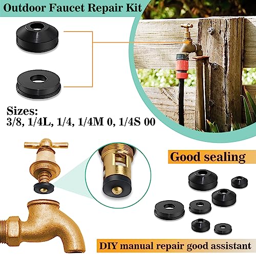 XBVV 32 Größe 258 PC Wasserhahn und Sanitär Gummi Unterlegscheiben Sortiment Kit für verschiedene Gartenschlauch Ventil Spigot Adapter Splitter Outdoor Wasserhahn Bibb Dichtung Reparatur