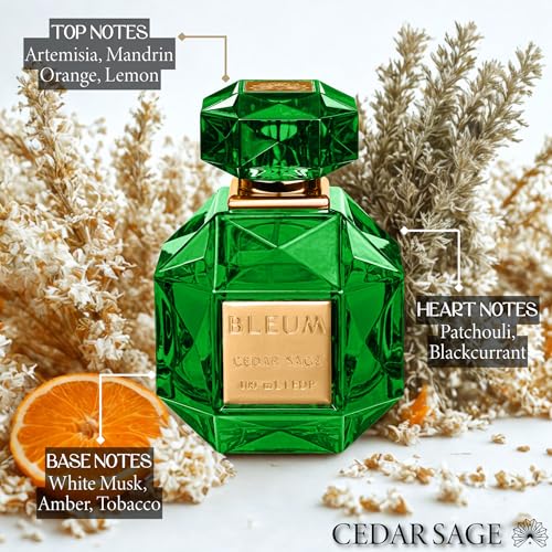 Image of BLEUM Cedar Sage | 100 mL | Unisex Men Women | Long Lasting Amber Wood Perfume Fragrance Scent | 25% EDP Eau De Parfum (Amber Wood)