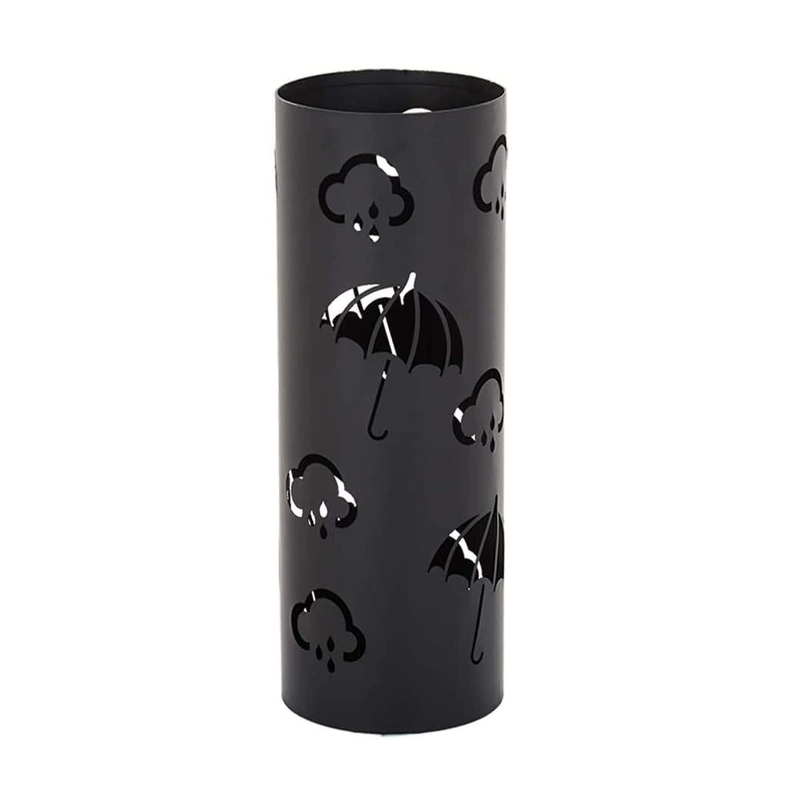 DFGHNBVC Black Wrought Iron Umbrella Stand With Removable Drip Tray, Stylish Hollow Design Umbrella Holder For Home, Office, And Hotel Lobby Storage