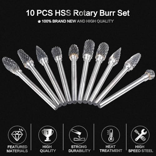 Set de 10 fresas de carburo de tungsteno para rotar miniatura 5