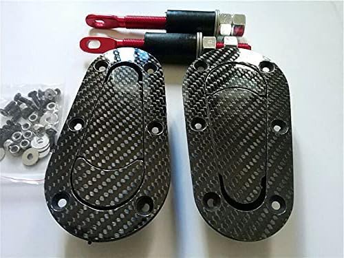 Unifizz Carbon Fiber Racing Car Bonnet Plus Flush Mount Hood Latch Steel Pin Locking Kit - Enhance Your Custom Racing Look