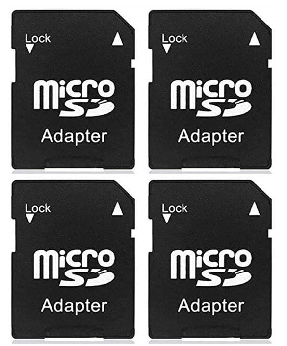 Techmount New Launch Techmount Micro SDHC Micro SDXC to SD Memory Card Adapter Card Reader Converter High-Speed Micro SD to SD Adapter for Camera Smartphone Tablet Laptop (ONLY Adapter) (4 Pack)