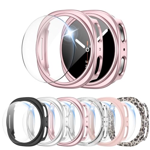 Haojavo 6+8Pack for Galaxy Watch 8/9 40mm Case + Screen Protector Cover Set